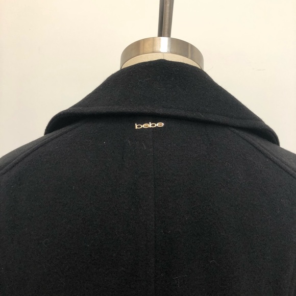 Bebe Phaedra Melton Coat Women's NWT with belt and gold zippers Small - Picture 5 of 5